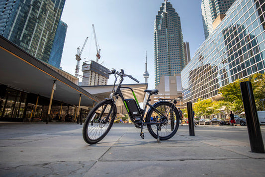 A Greenworks e-bike in the city