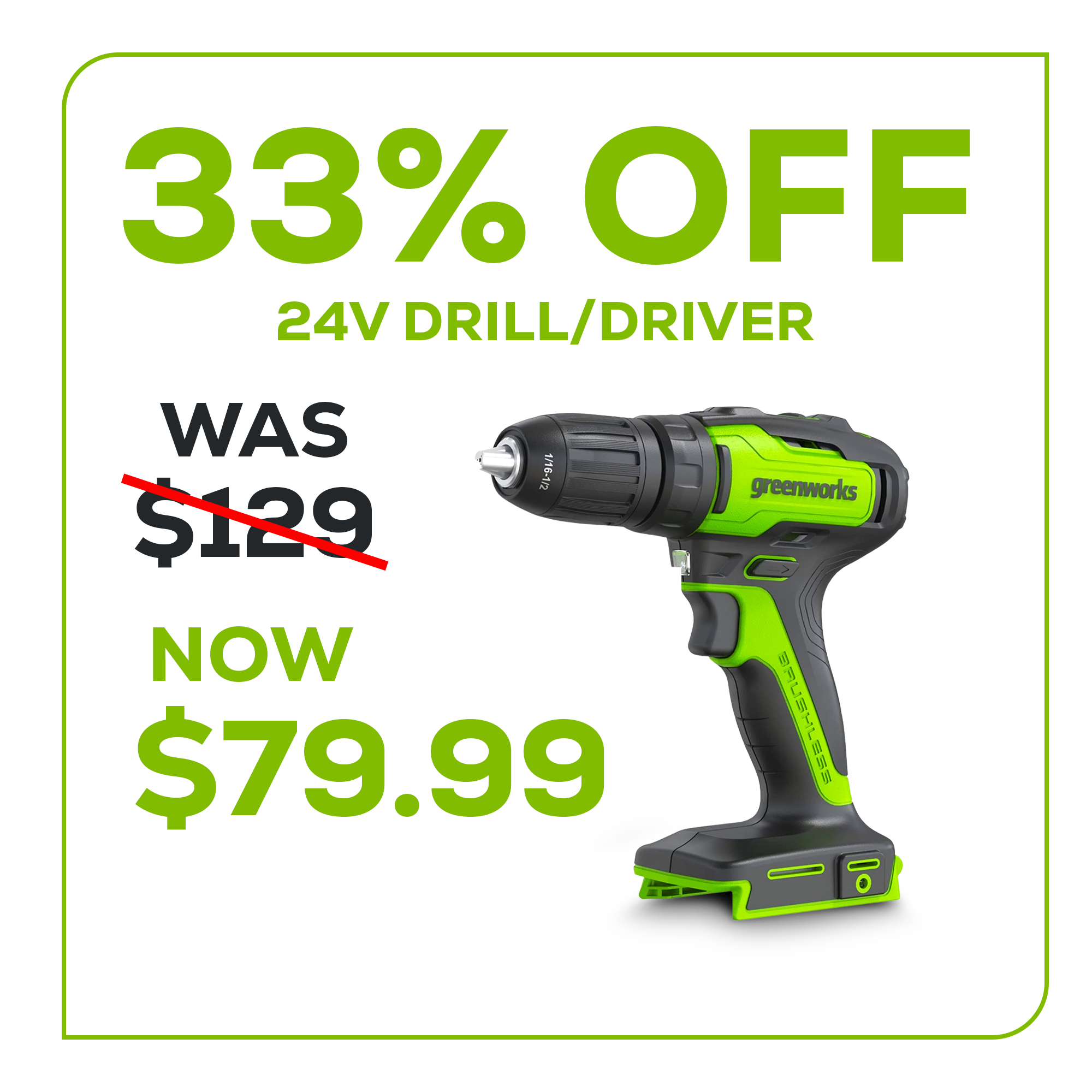 Greenworks Tools 24V Brushless Drill Driver 35Nm  Excludes Battery Charger ~6952909062075 01c Mp