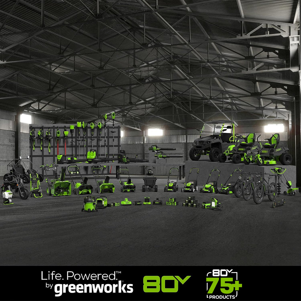 80V STEALTH Series All-Terrain 2-Seat Electric Youth Go-Kart: (2) 8.0 Ah Batteries and Dual-Port Charger