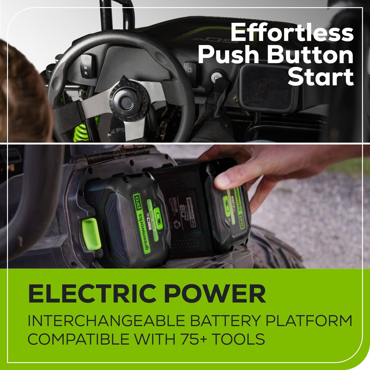 80V STEALTH Series All-Terrain 2-Seat Electric Youth Go-Kart: (2) 8.0 Ah Batteries and Dual-Port Charger