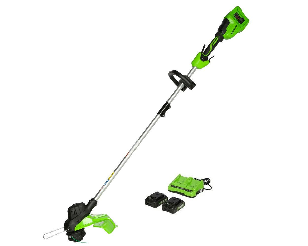 48V (2 X 24V) 15" TORQDRIVE™ Cordless String Trimmer w/ (2) 2.0 Ah USB Batteries | Greenworks