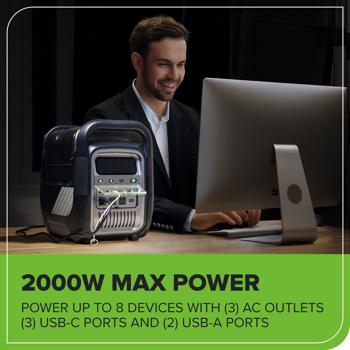 80V 2000W 4-Slot Inverter Portable Power Station (Tool Only)