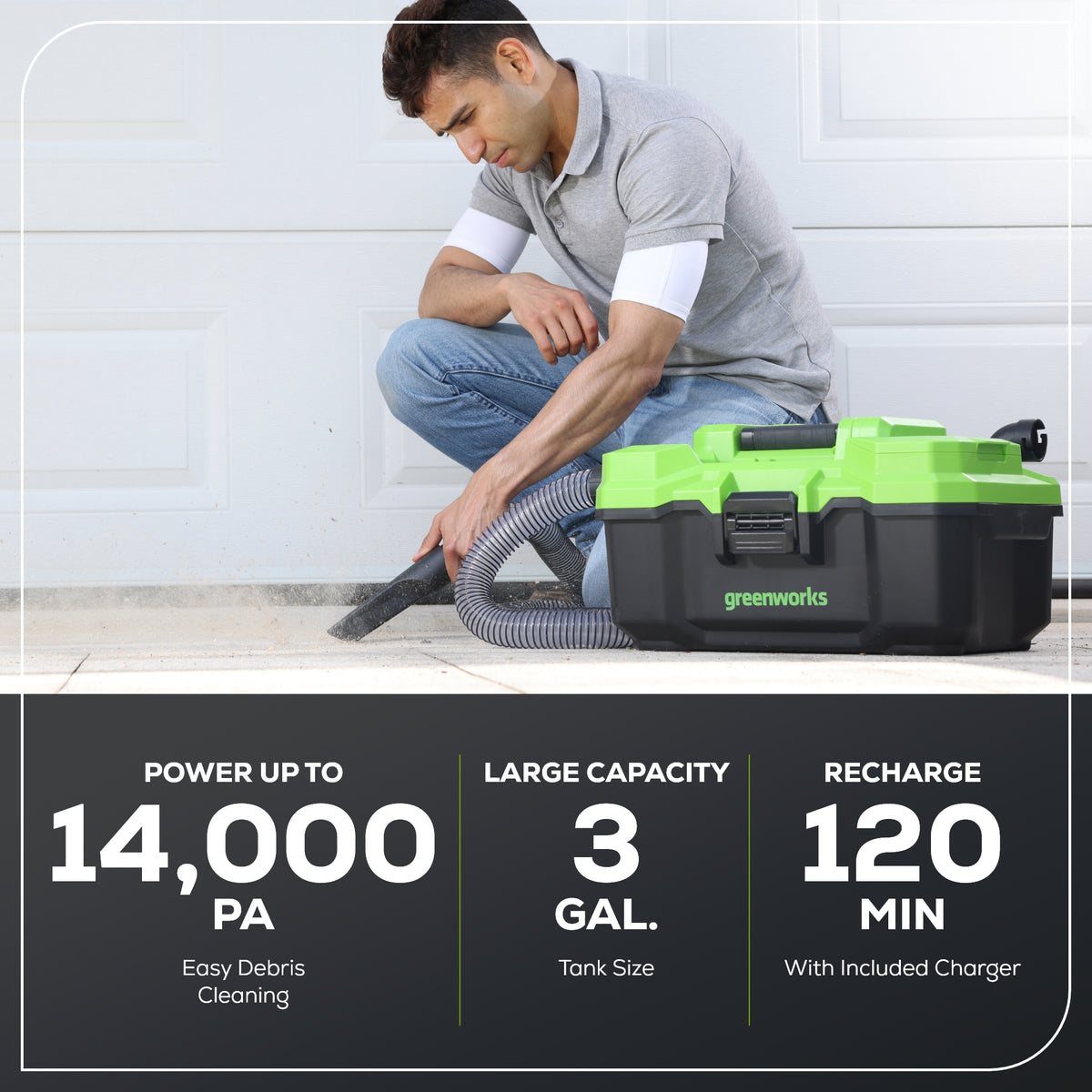 40V Brushless 3 Gallon Cordless Battery Wet/Dry Shop Vacuum: 4.0 Ah Battery and Charger
