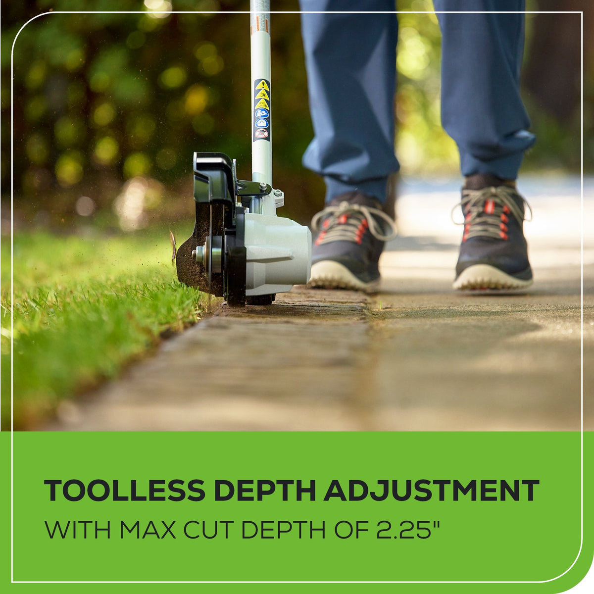 48V (24V x 2) 8" Brushless Cordless Edger: (2) 4.0 Ah USB Batteries and (1) 4A Dual-Port Charger