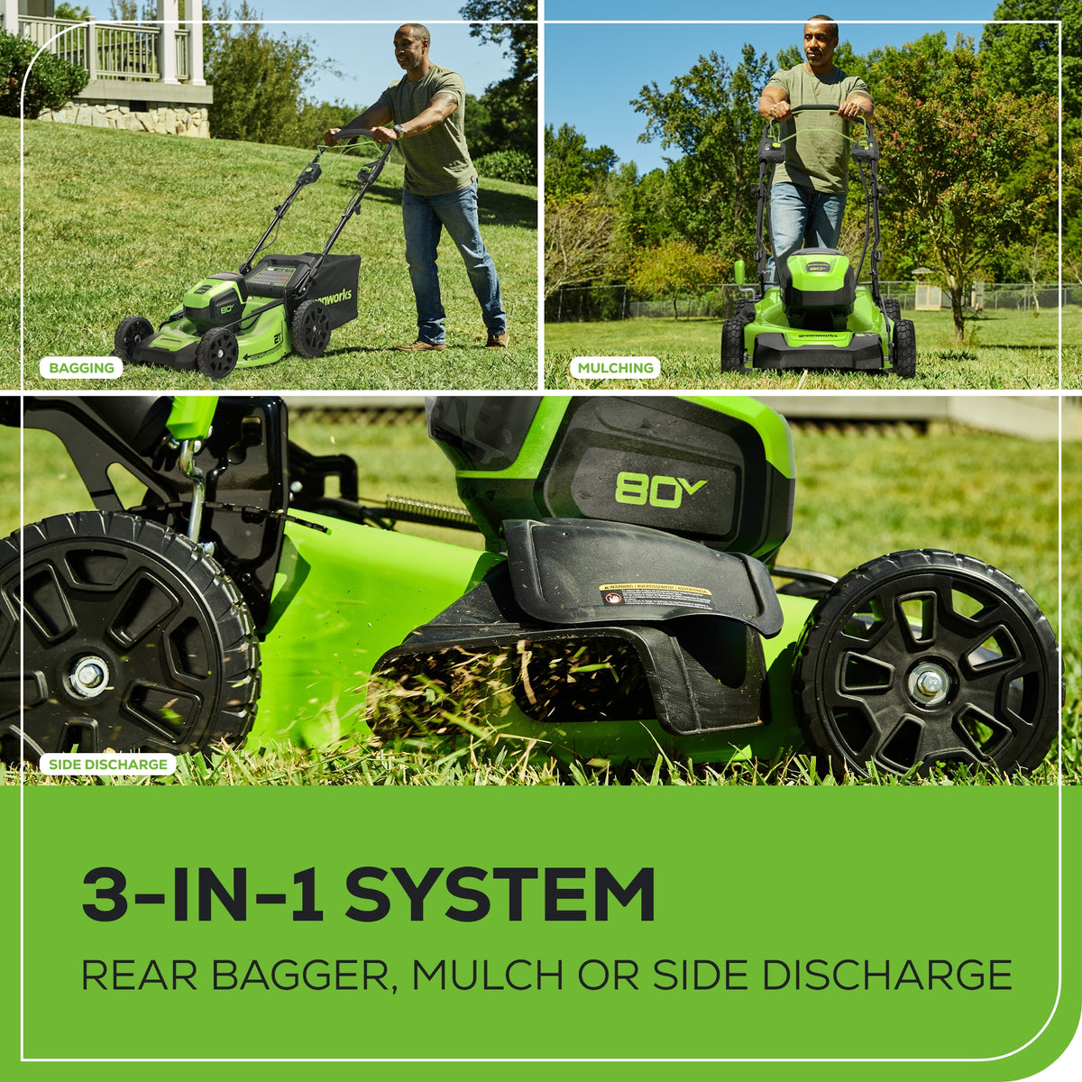80V 21" Self-Propelled Mower 5PC Combo Kit, (1) 4Ah Battery, (1) 2Ah Battery and (2) Chargers