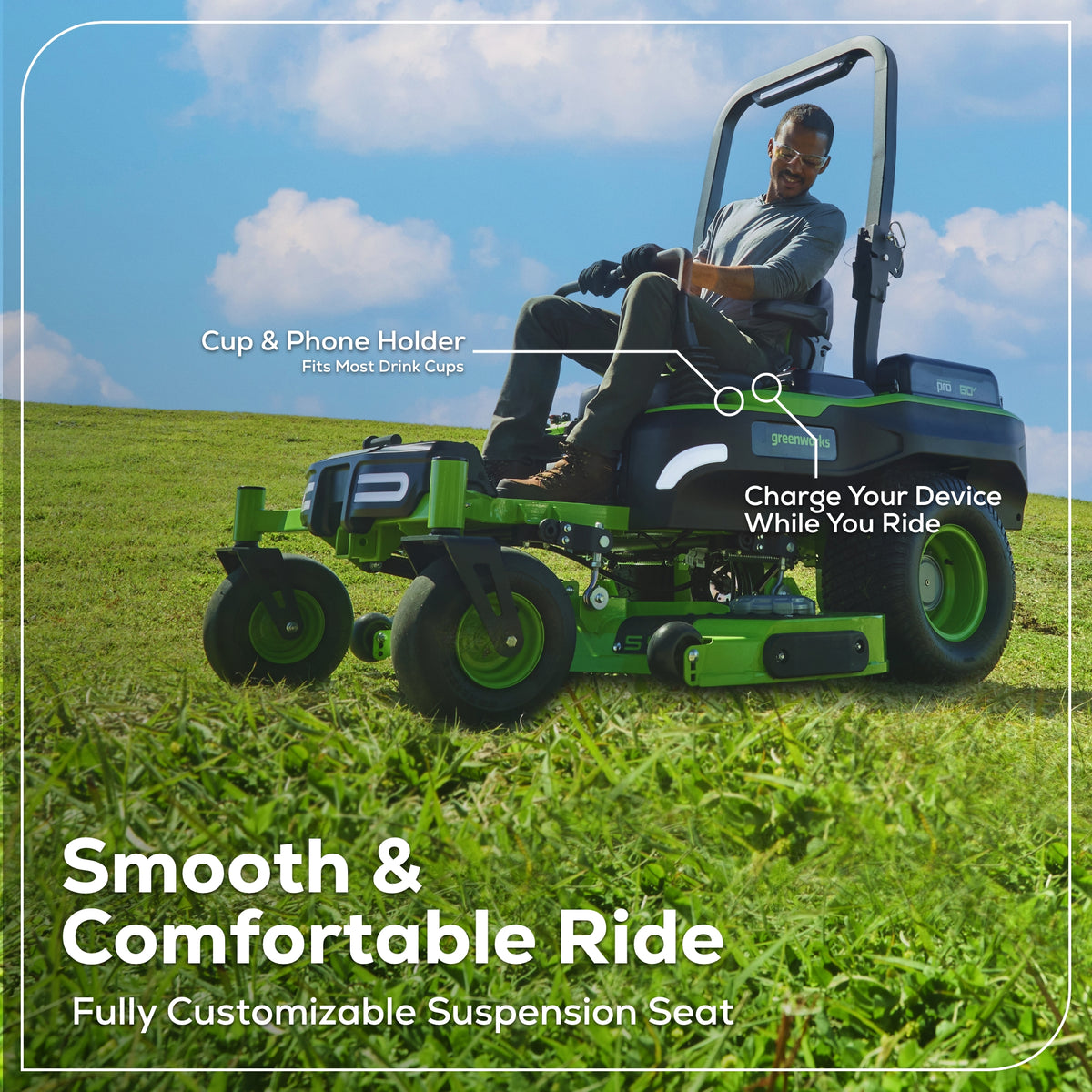 60V 54" MaximusZ Zero Turn Riding Mower: (2) 20.0 Ah (2) 8.0 Ah and (2) 4.0 Ah Batteries and 1.5kW Charger, MZ5461