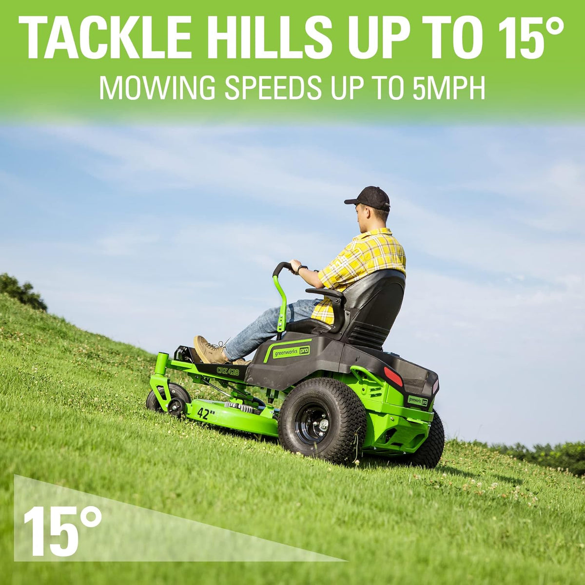 80V 42" Cordless Battery CrossoverZ Zero Turn Lawn Mower: (6) 4.0 Ah Batteries and (3) 8A Dual-Port Turbo Chargers, CRZ4281