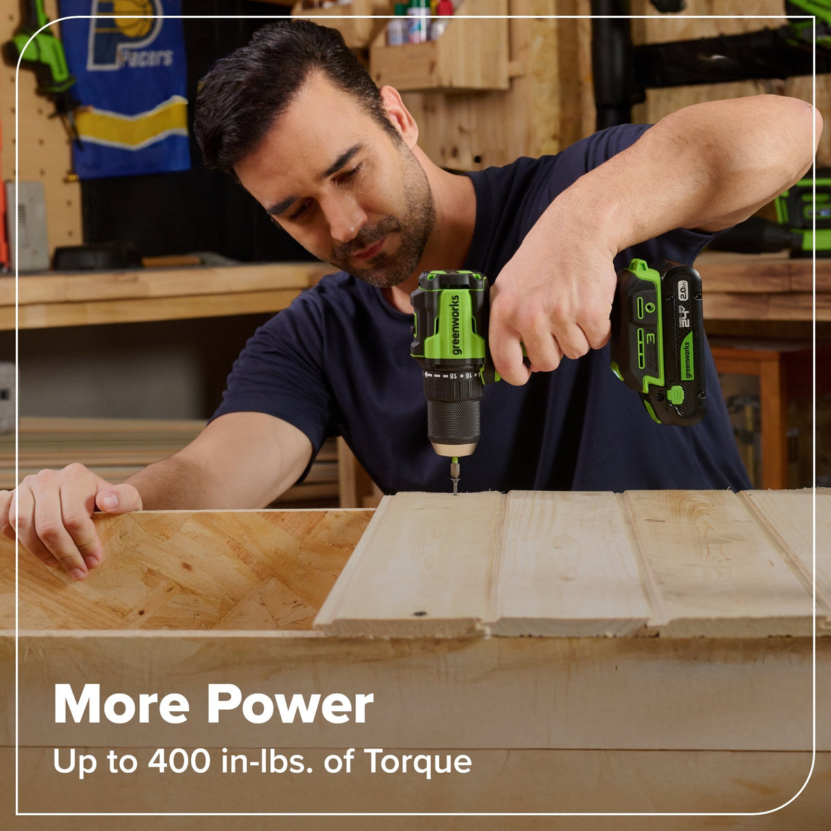 24V Cordless 400 in-lbs Drill/Driver Power Tool 8PC Combo Kit w/ (2) 4.0 Ah and (1) 2.0 Ah USB-C Batteries and Charger