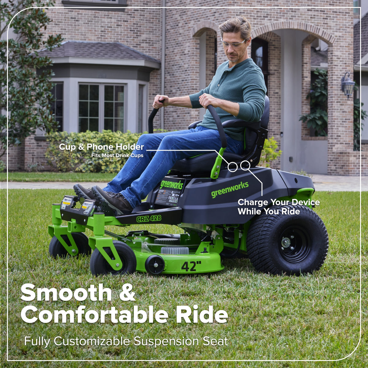 82V 42" Cordless Battery CrossoverZ Zero Turn Lawn Mower: (6) 6.0 Ah Batteries, (1) 600W Wall Charger, CRZ4282