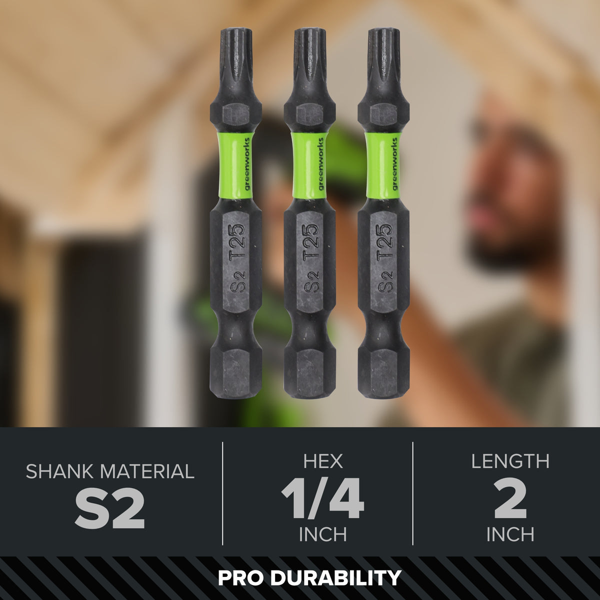 Pro 3-PC S2 2” Impact Rated Bits