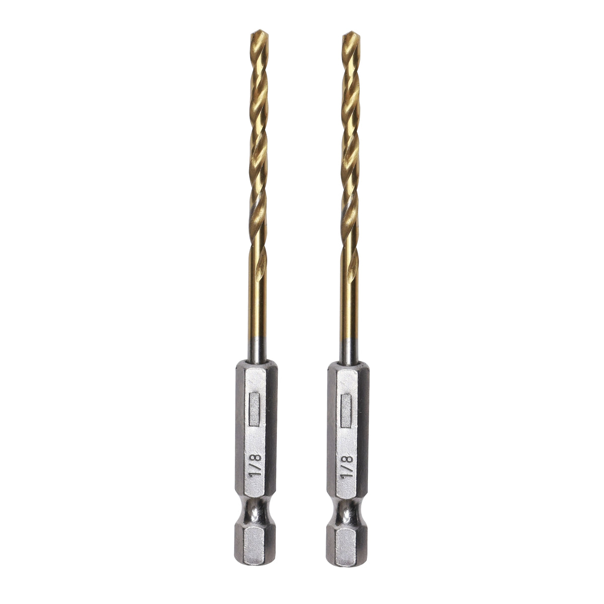 3 Series Half Ground 2-Piece 1/8" Hex Shank Titanium Drill Bit Set