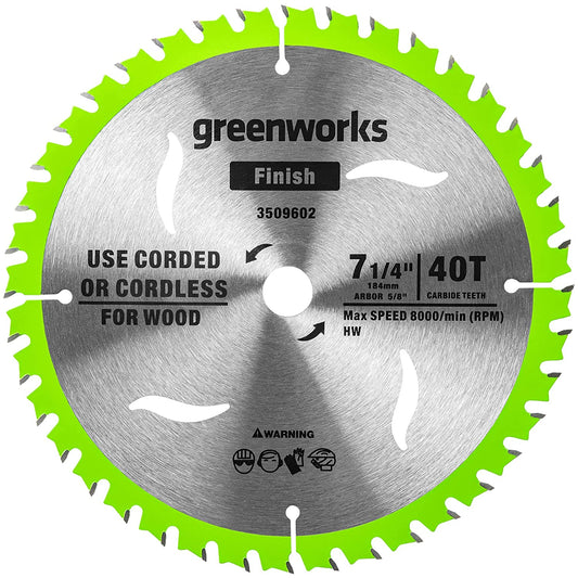 Greenworks 24V 7-1/4 " 40T Circular Saw Blades