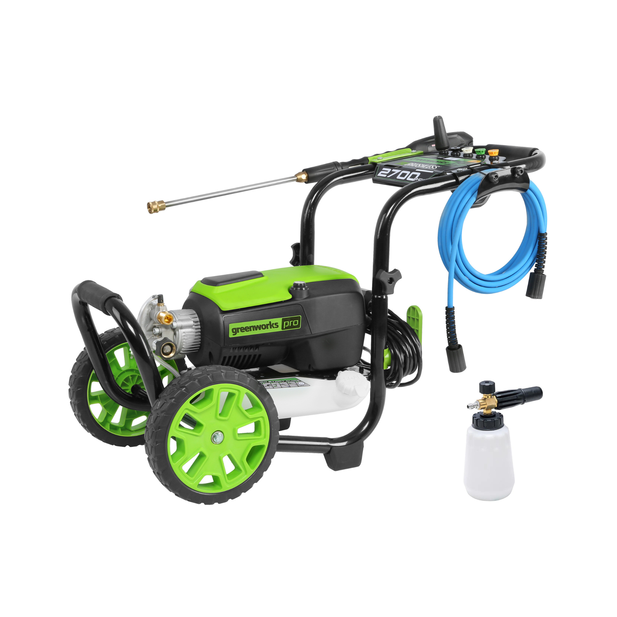 2700 Psi Pressure Washer W/ Premium Foam Cannon Combo Kit Greenworks