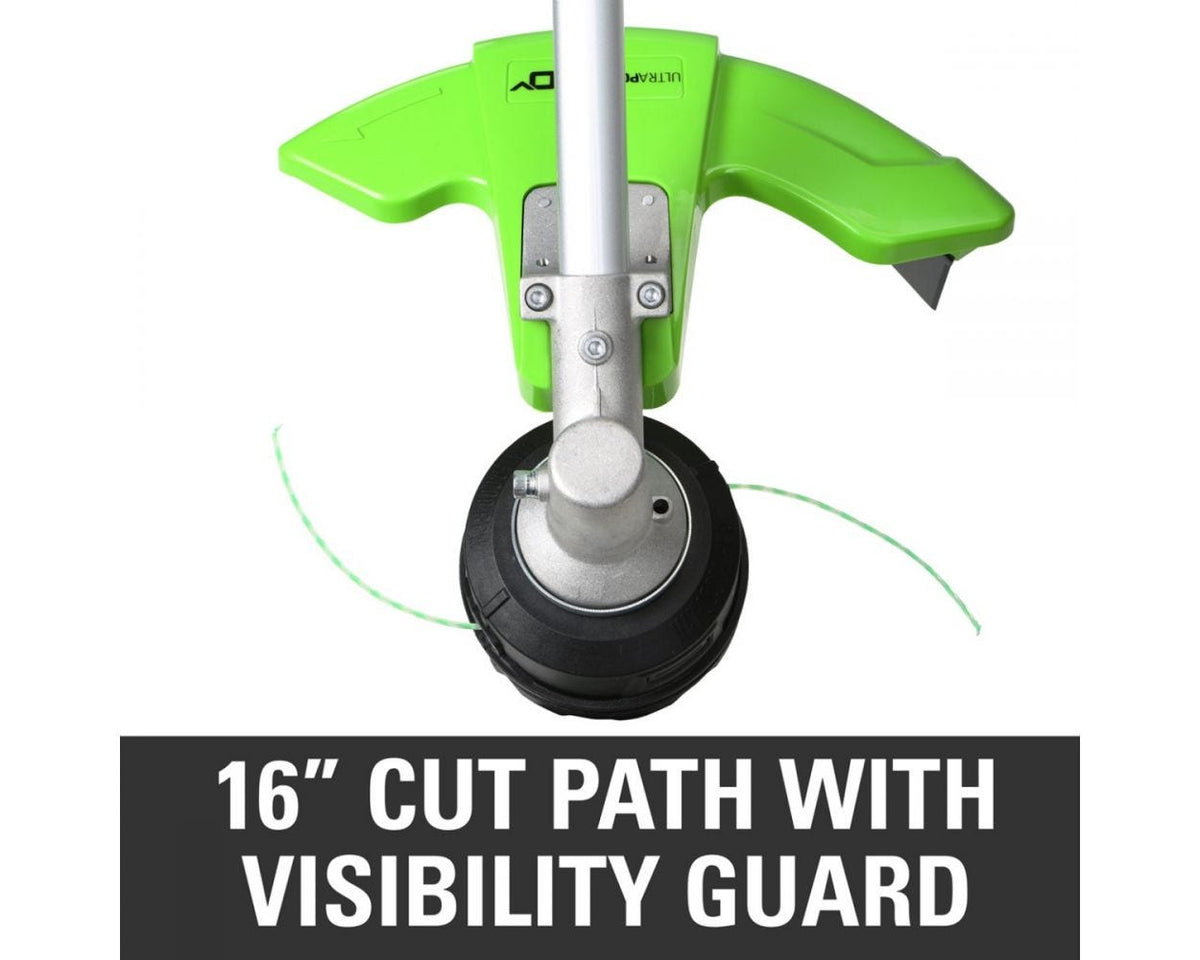 60V 16" Cordless Battery String Trimmer (Attachment Capable) and 5 Pcs Attachments Combo Kit: 4.0 Ah Battery and Charger