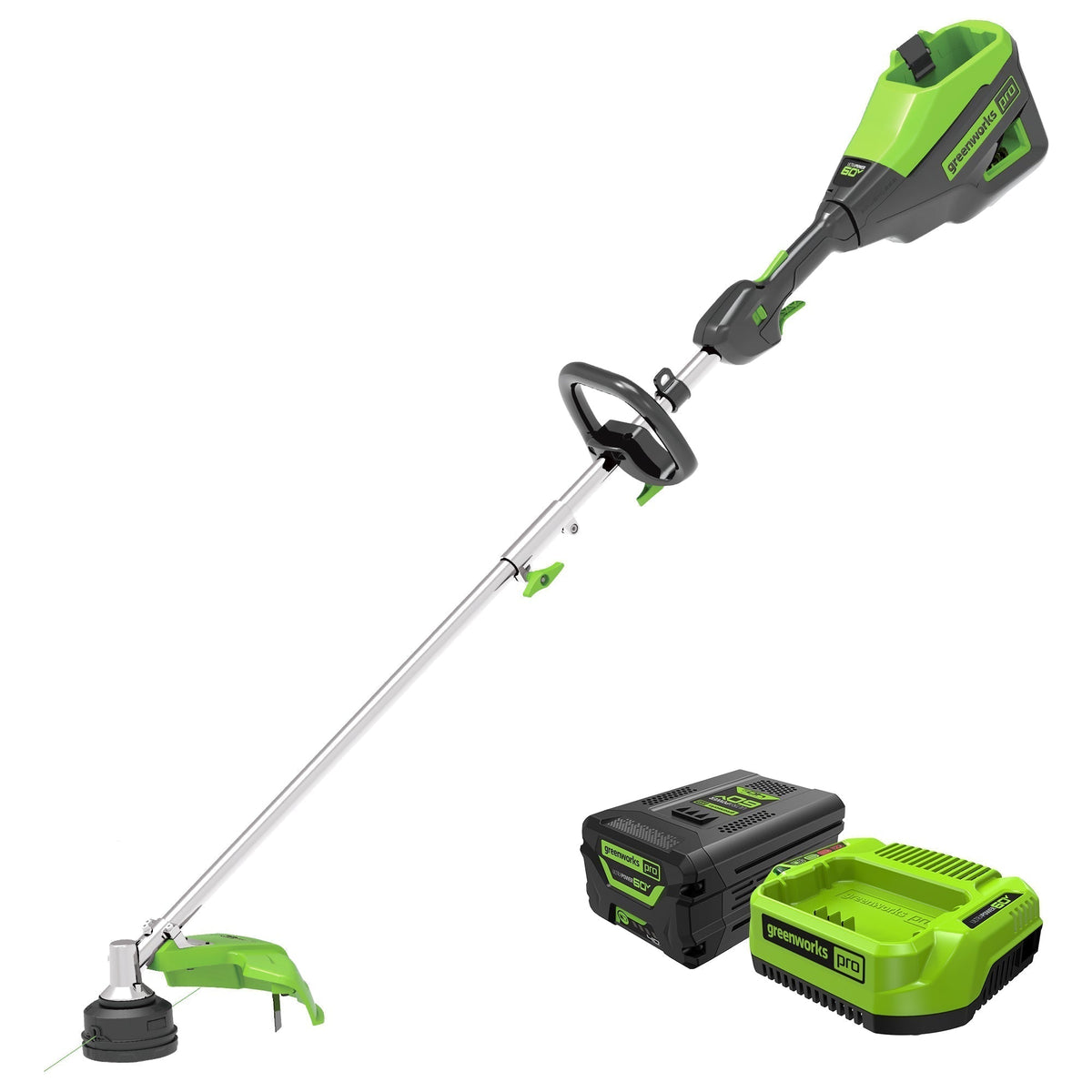 60V 16" Cordless Battery String Trimmer (Attachment Capable)and 10" Cultivator Attachment Combo Kit: 4.0 Ah Battery and Charger