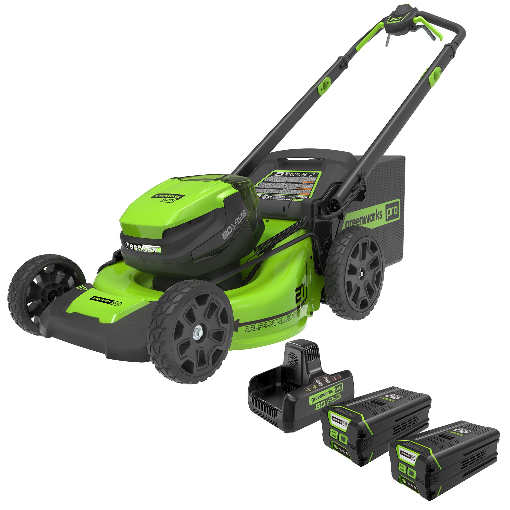 Greenworks 80 Volt 21” Cordless Self-Propelled Lawn Mower (Battery &  Charger Not Included) Green 2533602 - Best Buy