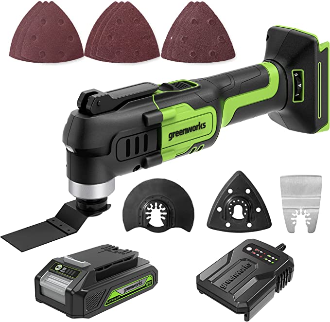 greenworkstools-24V Cordless Multi-Tool w/ 2.0Ah Battery & Charger