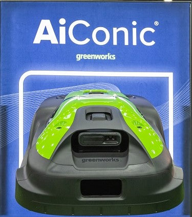 Greenworks Commercial Displays AiConic Robotic Lawn Mower at 2023 Equip Expo