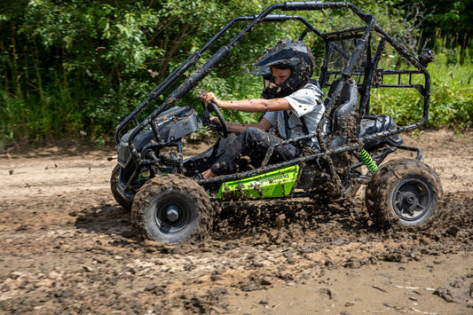 Person driving Greenworks Go-Kart