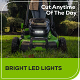 OPEN BOX 80V 22" Cordless Battery Dual Blade Self-Propelled Lawn Mower: (2) 4.0 Ah Batteries and Rapid Charger, LM2208S