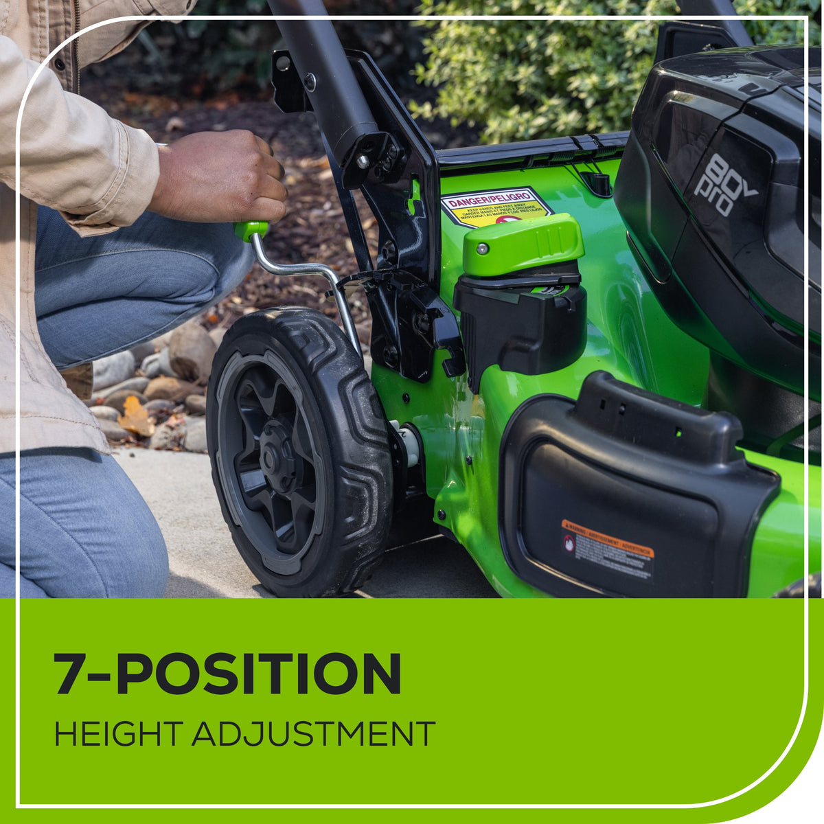 OPEN BOX 80V 22" Cordless Battery Dual Blade Self-Propelled Lawn Mower: (2) 4.0 Ah Batteries and Rapid Charger, LM2208S