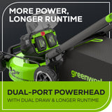 OPEN BOX 80V 22" Cordless Battery Dual Blade Self-Propelled Lawn Mower: (2) 4.0 Ah Batteries and Rapid Charger, LM2208S