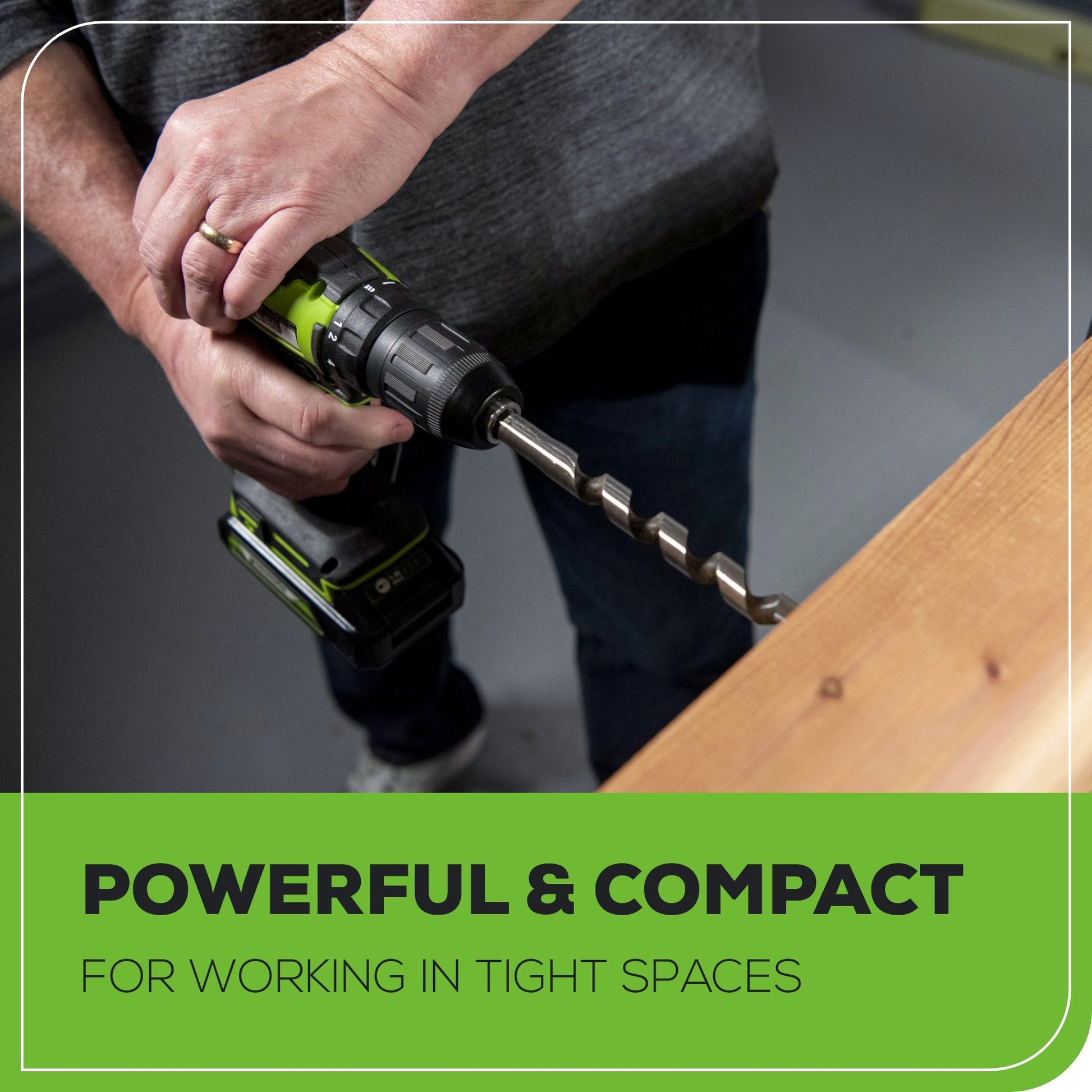 24V Brushless 1/2" 310 in/lbs Drill Kit w/ (2) 2Ah Batteries and Charger, 8-piece Bit Set and Tool Bag Included