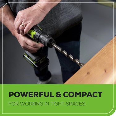 24V Brushless 1/2" 310 in/lbs Drill Kit w/ (2) 2Ah Batteries and Charger, 8-piece Bit Set and Tool Bag Included