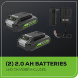 24V Brushless 1/2" 310 in/lbs Drill Kit: (2) 2Ah Batteries and Charger, 8-piece Bit Set and Tool Bag Included