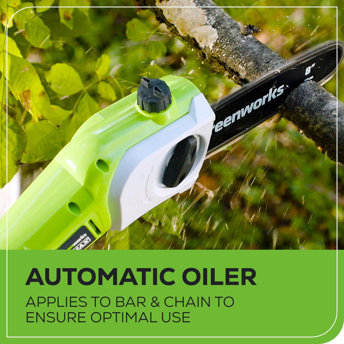 40V 8" Cordless Battery Pole Saw & Hedge Trimmer Attachment w/ 2.0 Ah Battery & Charger