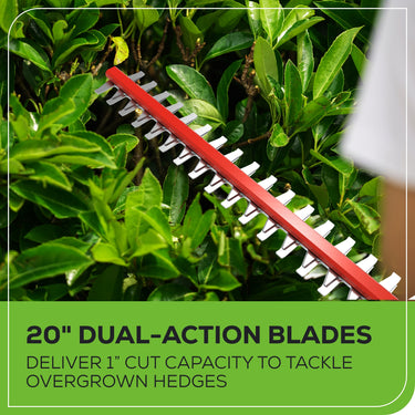 40V 8" Cordless Battery Pole Saw & Hedge Trimmer Attachment w/ 2.0 Ah Battery & Charger