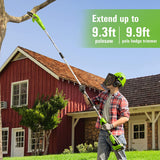 24V 8" Cordless Battery Polesaw & Pole Hedge Trimmer Combo Kit w/ 2Ah USB Battery and Charger