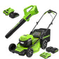 48V (24V x 2) 21" Cordless Battery Self-Propelled Mower & Blower Combo Kit w/ (3) Batteries & Chargers