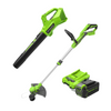 40V 13" Cordless Battery String Trimmer and 350 CFM Leaf Blower Combo Kit: 4.0 Ah Battery and Charger