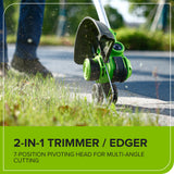 24V 12" Cordless Battery String Trimmer/Edger and 320CFM Leaf Blower Combo Kit w/ 2.0Ah Battery and Charger