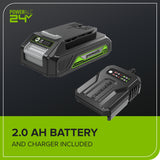 24V 12" Cordless Battery String Trimmer/Edger and 320CFM Leaf Blower Combo Kit w/ 2.0Ah Battery and Charger