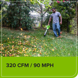 24V 12" Cordless Battery String Trimmer/Edger and 320CFM Leaf Blower Combo Kit w/ 2.0Ah Battery and Charger