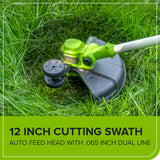 24V 12" Cordless Battery String Trimmer/Edger and 320CFM Leaf Blower Combo Kit w/ 2.0Ah Battery and Charger