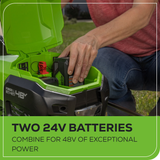 OPEN BOX 48V (24V x 2) 21" Cordless Battery Self-Propelled Mower, 12" String Trimmer & 320 CFM Blower Combo Kit w/ (2) 5.0Ah Batteries & Chargers