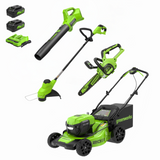 48V (24V x 2) 20" Cordless Battery Push Mower 4PC Combo Kit w/ (2) 4.0Ah Batteries & Dual Port Chargers