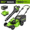 80V 21" Cordless Battery Self-Propelled Mower and Blower: 4.0 Ah Battery and Rapid Charger