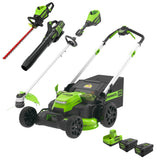 60V 25" Self-Propelled Lawn Mower 4-pc Combo Kit w/ (2) 4.0Ah Batteries and Dual Port Charger