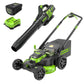 80V 25" Cordless Battery Dual Blade Self-Propelled Mower 2PC Combo Kit w/ (1) 4.0Ah Battery & (1) Rapid Charger