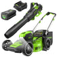 80V 21" Cordless Battery 4-in-1 Push Lawn Mower & 700CFM Blower Combo Kit w/ 5.0Ah Battery & 6A Charger
