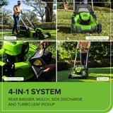 80V 21" Cordless Battery 4-in-1 Push Lawn Mower & 700CFM Blower Combo Kit w/ 5.0Ah Battery & 6A Charger