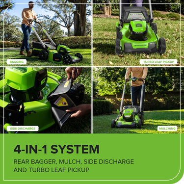 80V 21" Cordless Battery 4-in-1 Push Lawn Mower & 700CFM Blower Combo Kit w/ 5.0Ah Battery & 6A Charger