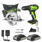 24V Brushless 1/2" 310 in/lbs Drill / Driver and 6.5" Circular Saw Combo Kit w/ (2) 2.0Ah Batteries and Charger