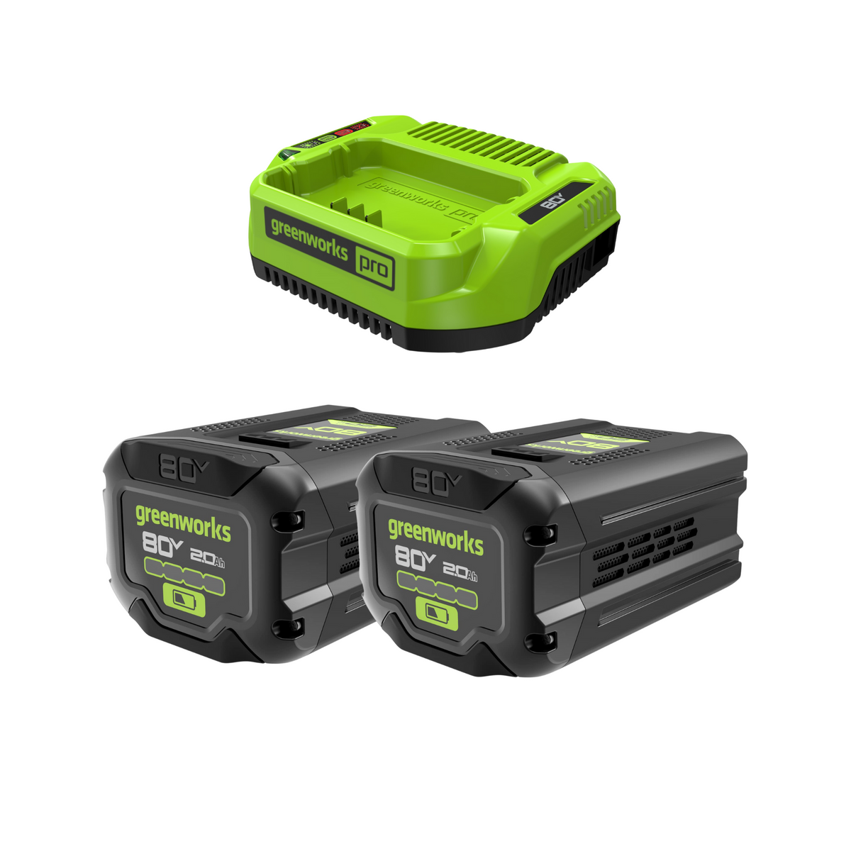 80V 2.0Ah Lithium-Ion Battery & Charger Combo Kit | Greenworks Tools 80V 2.0Ah Lithium-Ion Battery & Charger Combo Kit | Greenworks Tools