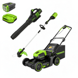 60V 17" Cordless Battery Push Lawn Mower 3PC Combo Kit w/ 4.0Ah Battery & Charger