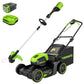 60V 17" Cordless Battery Push Lawn Mower and 13" String Trimmer Combo Kit w/ 4.0Ah Battery & Charger